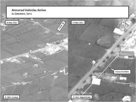 In late March 2012 armored vehicles arrived on a road outside the town of Az Zabadani.