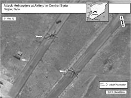 Attack helicopters at airfield in central Syria (Shayrat, Syria), 31 May 2012.