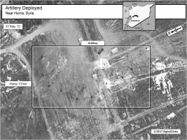 Artillery deployed near Homs, Syria, 31 May 2012.