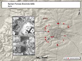 Syrian forces encircled Idlib as of 11 March 2012.