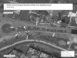 This graphic depicts artillery deployed to support security operations in the Homs area.