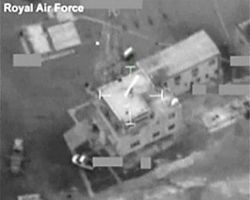 Still image taken from the airstrike targeting pod's video footage showing the Libyan coastalradar station prior to being struck by the Brimstone missile as part of NATO Operation Unified Protector