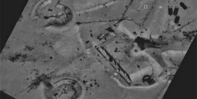 Reconnaissance imagery of an anti-aircraft position in Libya taken as part of Operation Karakal