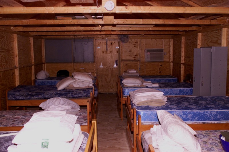View of the inside of a seahut at Camp America, a personnel housing area, near Camp Delta, Guantanamo Bay, Cuba