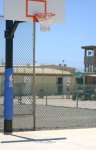 A basketball court stands in the center of Camp 4, the medium security camp within Camp Delta at Naval Station Guantanamo Bay, Cuba