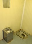 A bathroom in Camp 4, the medium security facility within Camp Delta at Naval Station Guantanamo Bay, Cuba