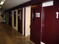 View of an unoccupied wing in Camp 5, Camp Delta, Naval Station Guantanamo Bay, Cuba