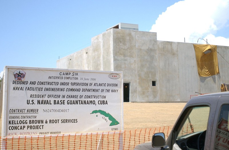 View of Camp 6, designed after a maximum-security penitentiary in the U.S., as it was being built for detainees at Camp Delta, Naval Station Guantanamo Bay, Cuba