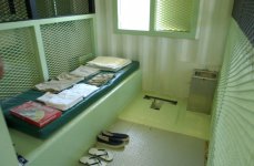 The cell of a compliant detainee at Camp Delta, Naval Station Guantanamo Bay, Cuba