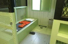 The cell of a non-compliant detainee at Camp Delta, Naval Station Guantanamo Bay, Cuba