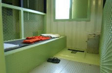 The cell of a non-compliant detainee at Camp Delta, Naval Station Guantanamo Bay, Cuba