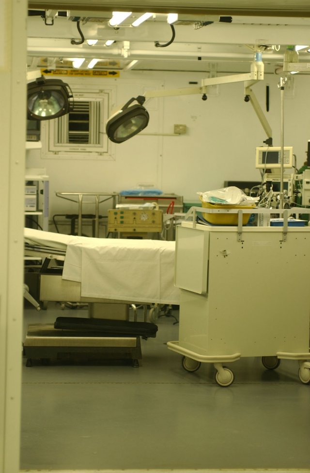 The operating room in the detainee medical facility in Camp Delta, Naval Station Guantanamo Bay, Cuba