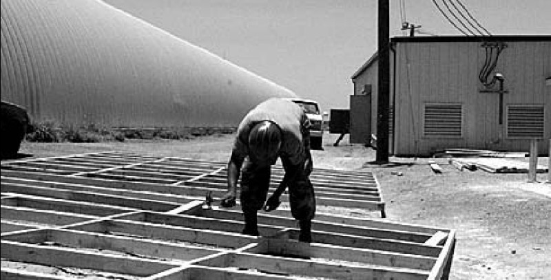 Construction work at Camp America, a Joint Task Force 160 personnel housing area, near Camp Delta, Guantanamo Bay, Cuba