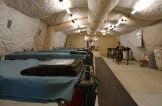 Beds at the Fleet Hospital Casualty Receiving (CASREC)