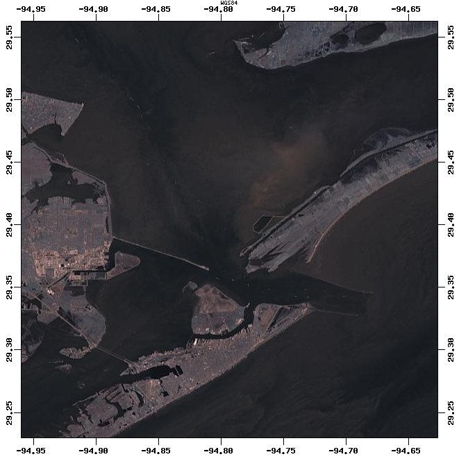Satellite imagery of Galveston