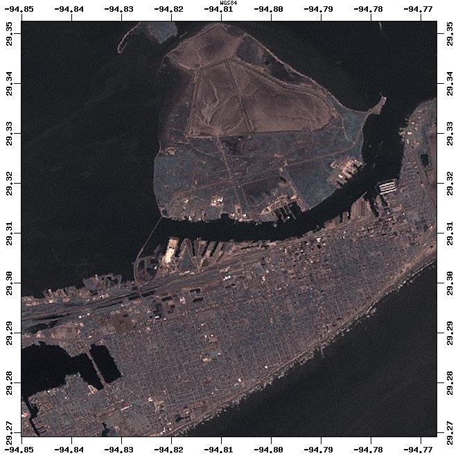 Satellite imagery of Galveston