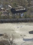 CH-47 Helicopter dropping sandbags in a New Orleans levee breach in the wake of Hurricane Katrina