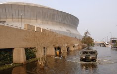 Flooded street adjacent to the New Orleans Superdome in the wake of Hurricane Katrina