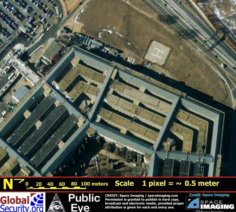 28 December 2000 one-meter resolution satellite image of The Pentagon collected by Space Imaging's IKONOS satellite