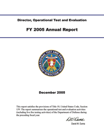 DOT&E FY2005 Annual Report Front Cover