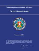 DOT&E FY2010 Annual Report Front Cover