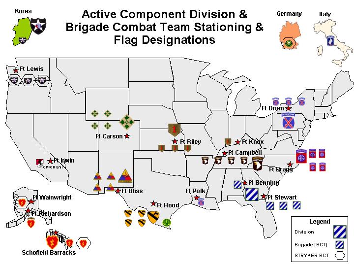 Army Brigade Combat Team Locations - Army Military