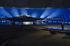 Secretary of Defense Lloyd J. Austin III delivers remarks at the U.S. Air Force B-21 Raider unveiling ceremony, Palmdale, Calif., Dec. 2, 2022.