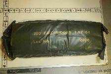 Photo taken Dec. 3 of a package containing rounds of 7.62mm ammunition seized from a fishing trawler interdicted by expeditionary sea base USS Lewis B. Puller, Dec. 1, in the Gulf of Oman. Forces from Lewis B. Puller found more than 1 million rounds of 7.62mm ammunition; 25,000 rounds of 12.7mm ammunition; nearly 7,000 proximity fuses for rockets; and over 2,100 kilograms of propellant used to launch rocket propelled grenades. (NAVCENT Public Affairs)