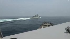 VIDEO | 00:30 | Unsafe Maritime Interaction During Routine Taiwan Strait Transit