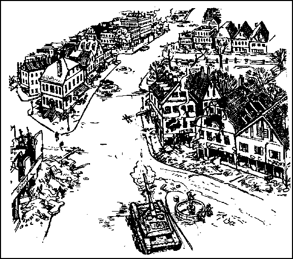 Figure 1-39.  Clearning buildings along the route of attack