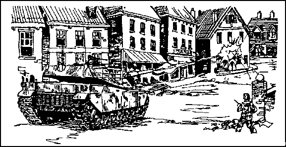 Figure 1-44.  Tank in direct fire supported by infantry