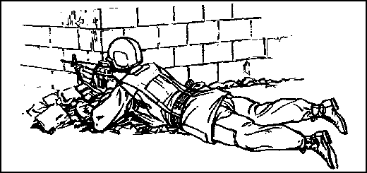 Figure 2-10.  Firing lefthanded around the corner of a building