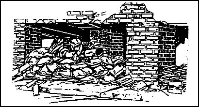 Figure 2-40.  Prepared positions using building for overhead cover