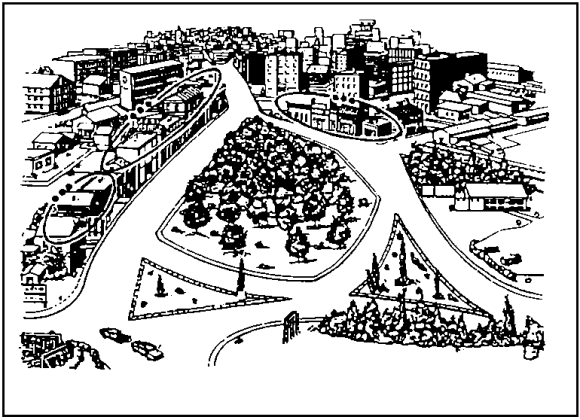Figure 4-14.  Defense of a traffic circle.