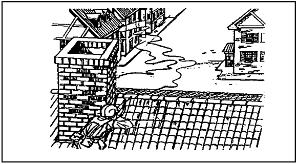 Figure 3-5.  Soldier firing from oeak of a roof