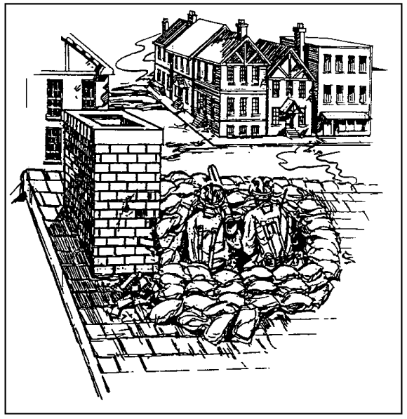 Figure 3-10.  A recoilless weapon crew firing from a rooftop.