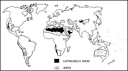 Figure 1-1.  Desert Areas of the World