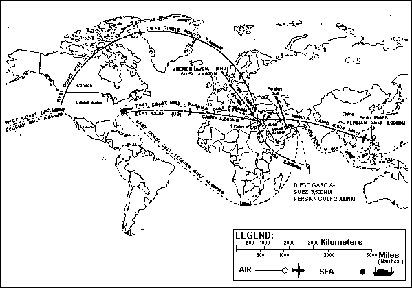 Figure 1-9. Travel distances.