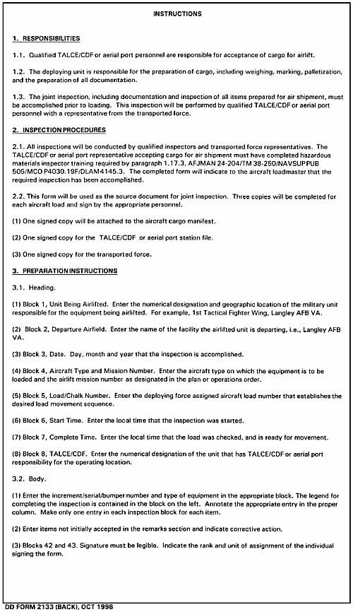 Figure K-9. Joint Airlift Inspection Record (side 2)