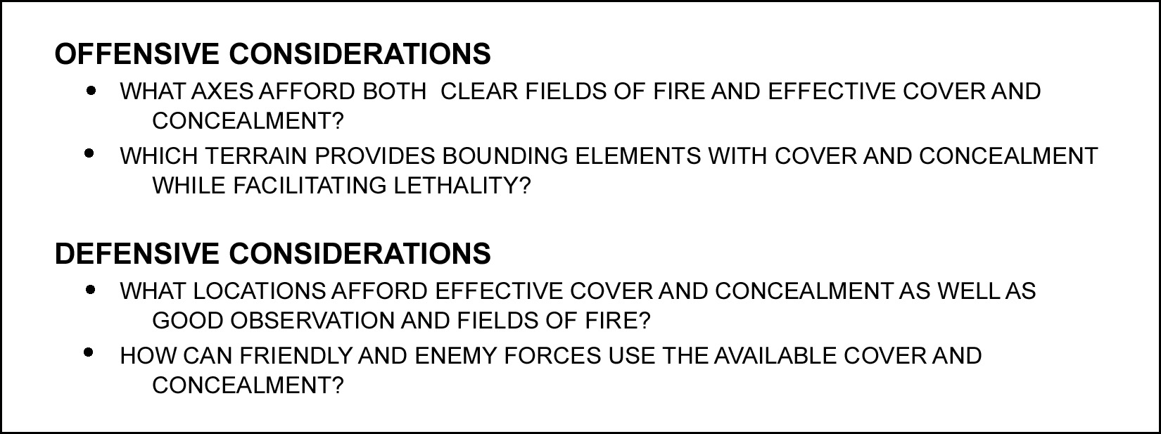 Figure 2-8. Considerations in analysis of cover and concealment.