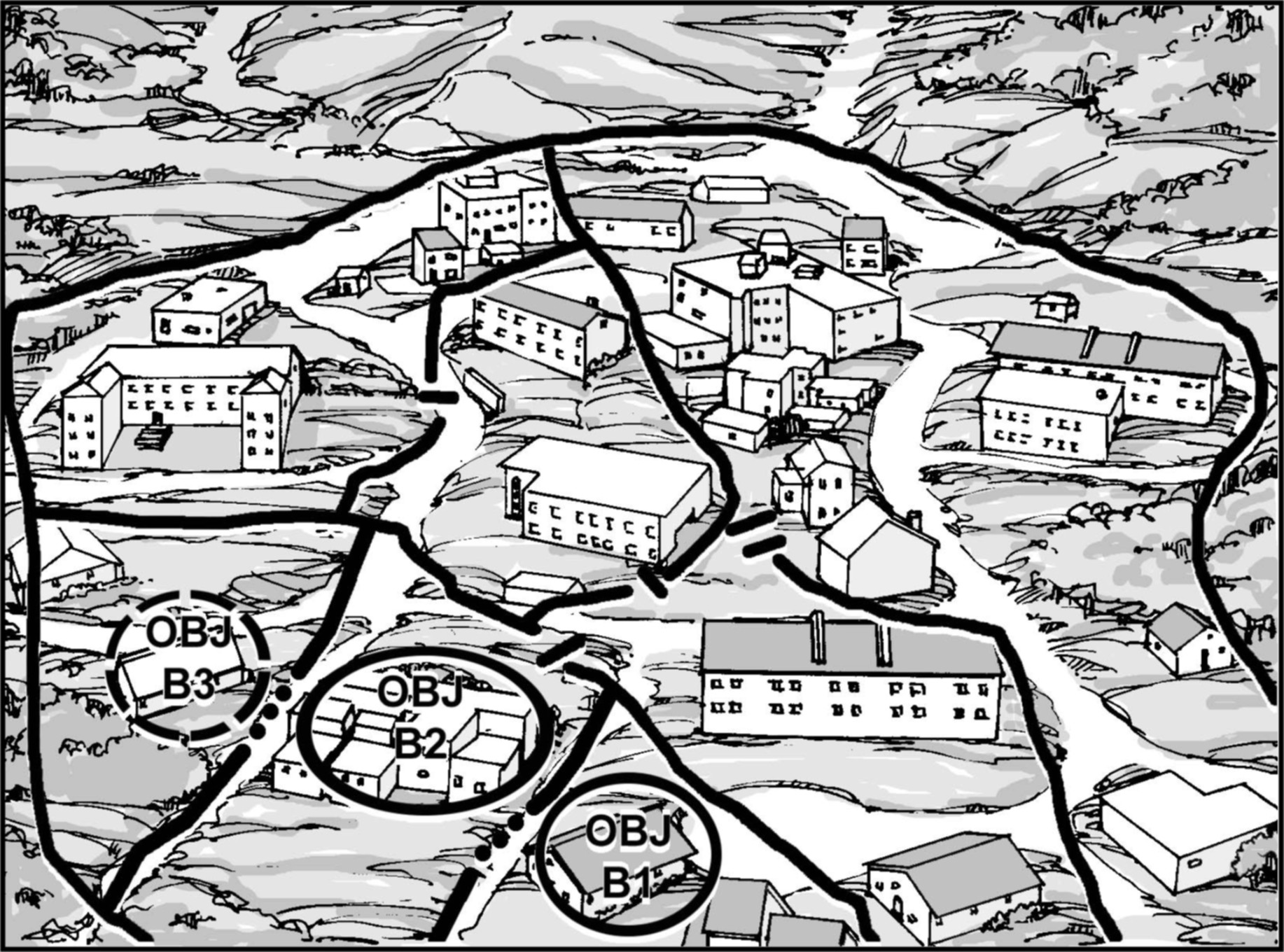 Figure 6-9. Clearing selected buildings within sector.