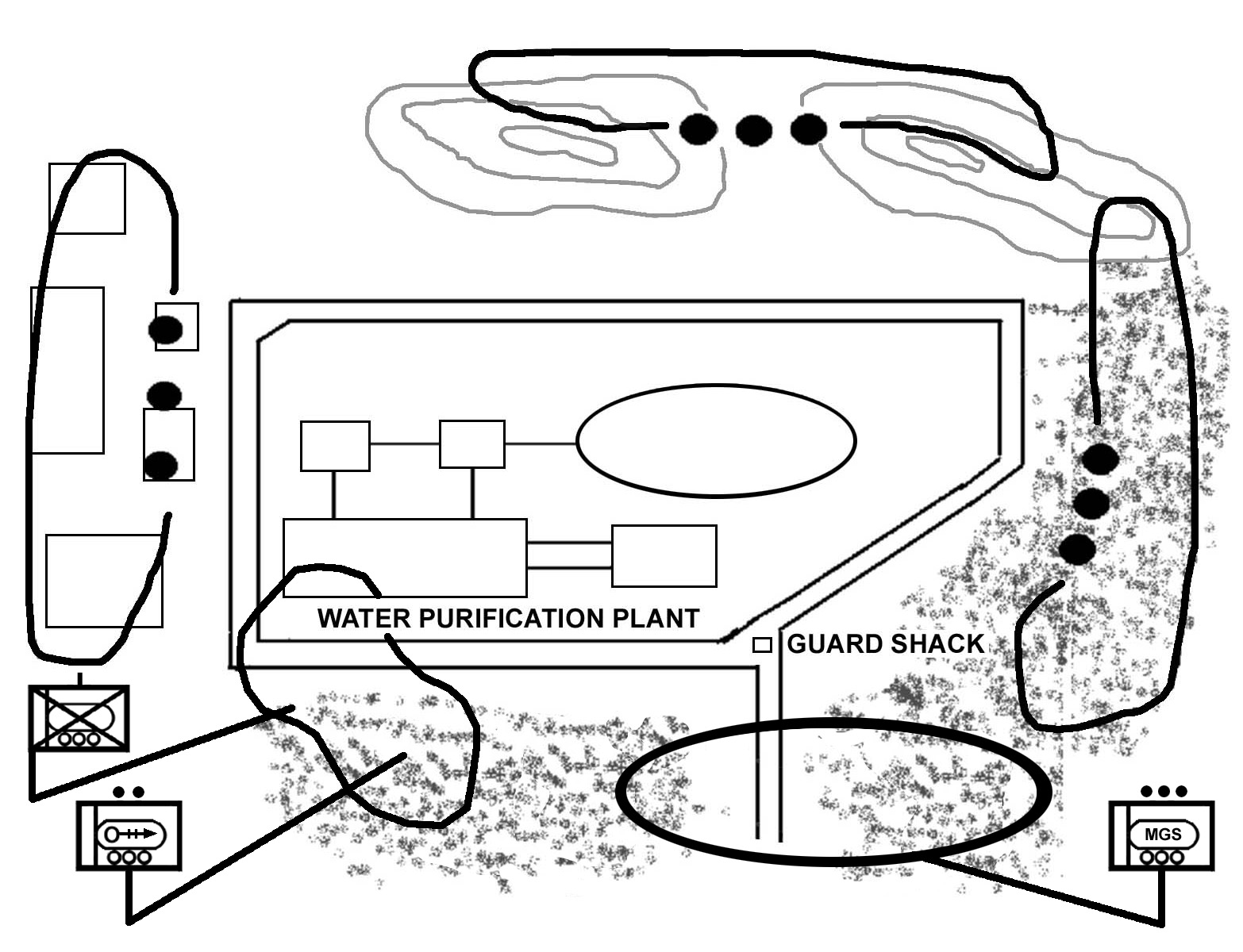 Figure 6-16. Perimeter defense of key terrain.