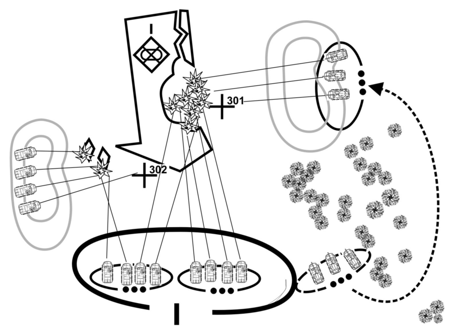 Figure B-5. MGS platoon as the company counterattack force.