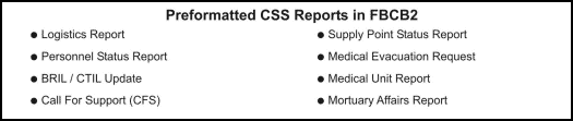 Figure 11-1. Preformatted CSS reports in FBCB2