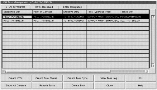 Figure 11-3. Task management screen in FBCB2