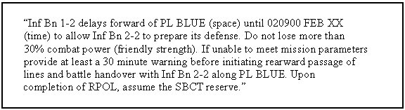 Table 5-1. Example of the parameters of a delay.