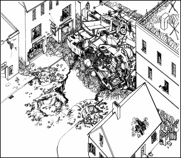 Figure 6-12. Obstacles blocking street.