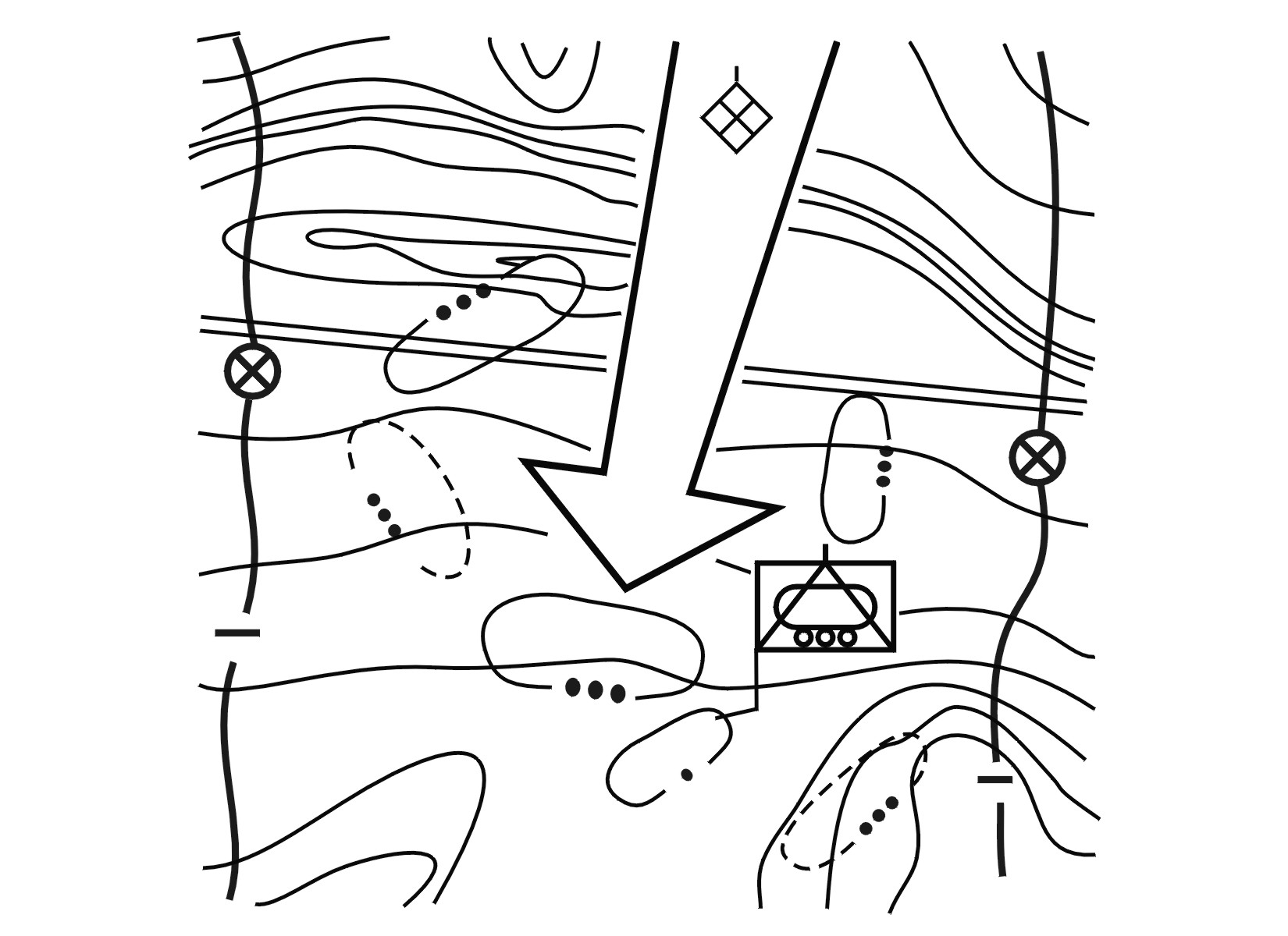 Figure 5-5. SBCT antiarmor company defense from mutually supporting battle positions.