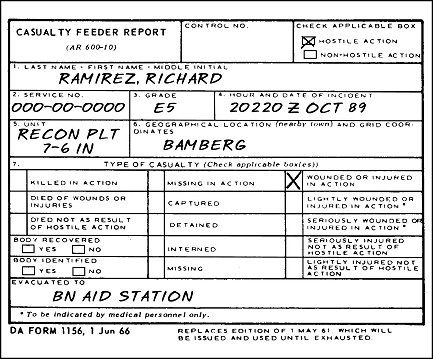 Figure 9-4.  Example completed DA Form 1156 (front).
