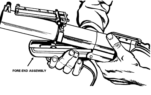 Figure A-9. Removing or installing the fore-end assembly.